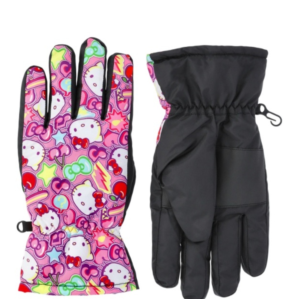 Hello Kitty Ski Gloves SIZE girls S/M New color pink multicolor NEW